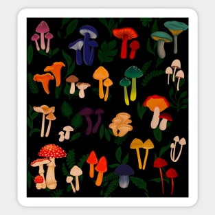 Mushrooms of the Redwood Forest Pattern Sticker